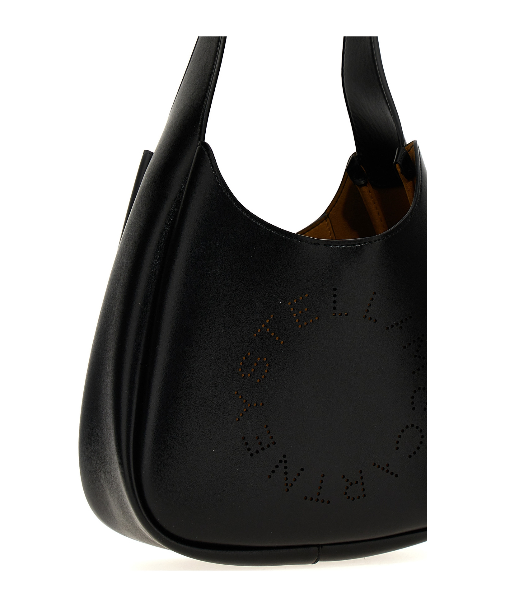 Stella Mccartney Curved Silhouette Single Handle Shoulder Bag In Black