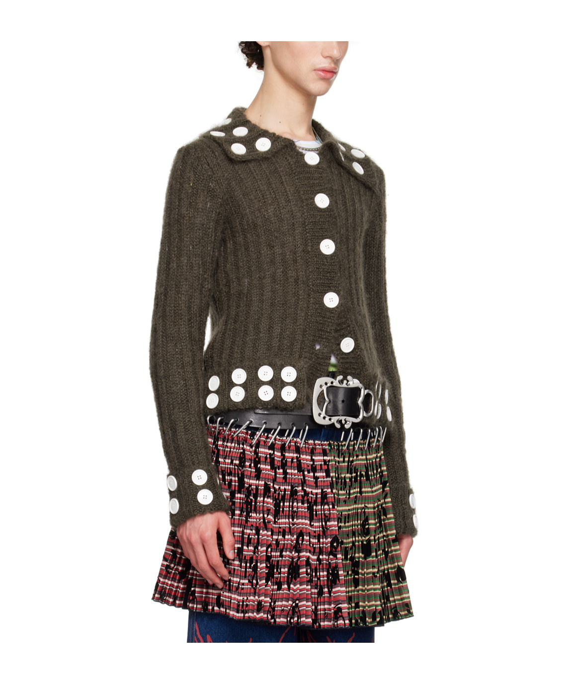 Chopova Lowena Lapel Knitted Cardigan In Black