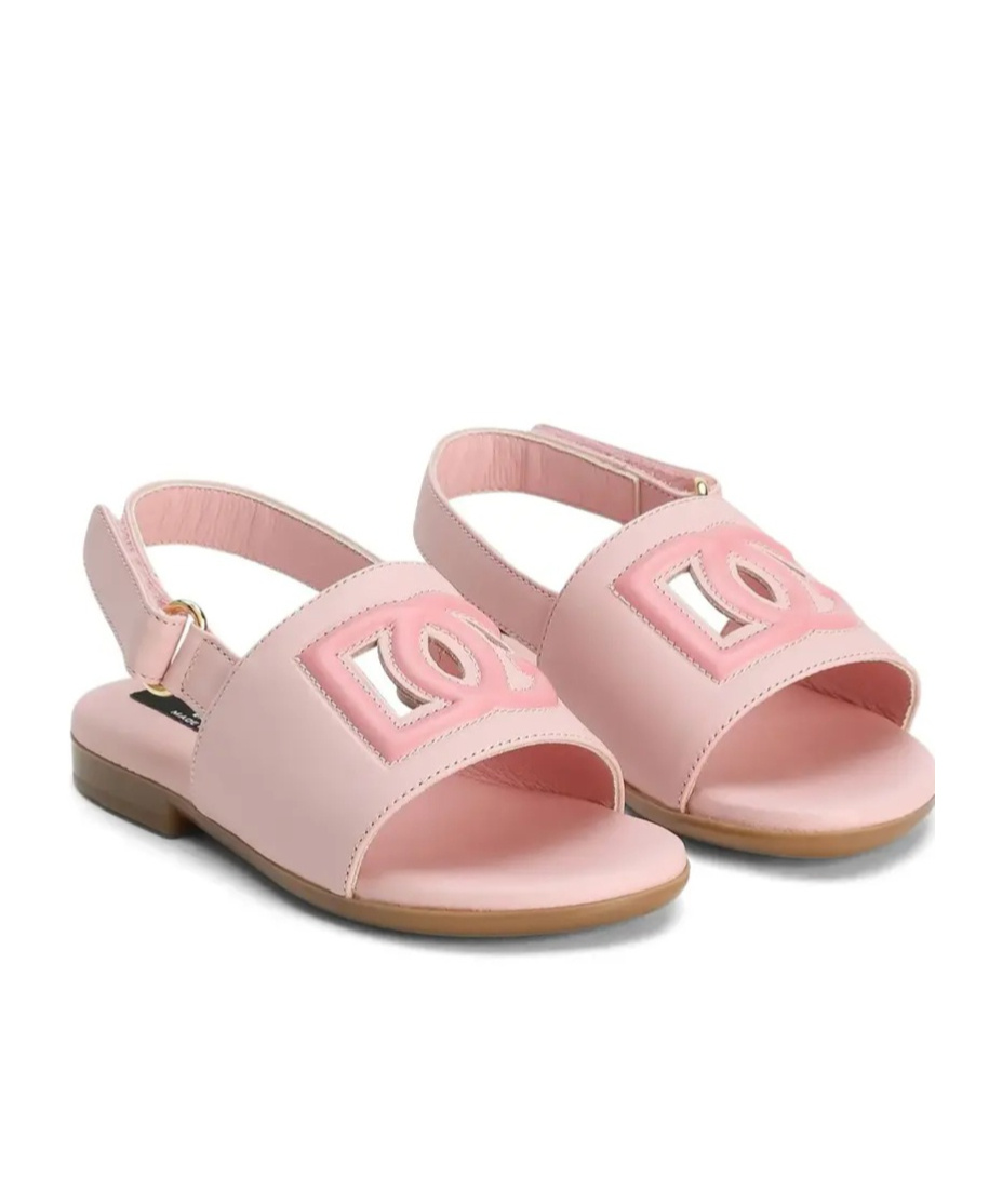 Dolce & Gabbana Logo-patch Sandals In Pink