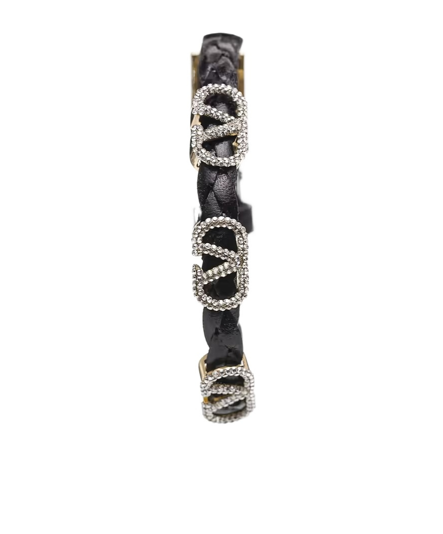 Valentino V Logo Bracelet In Black