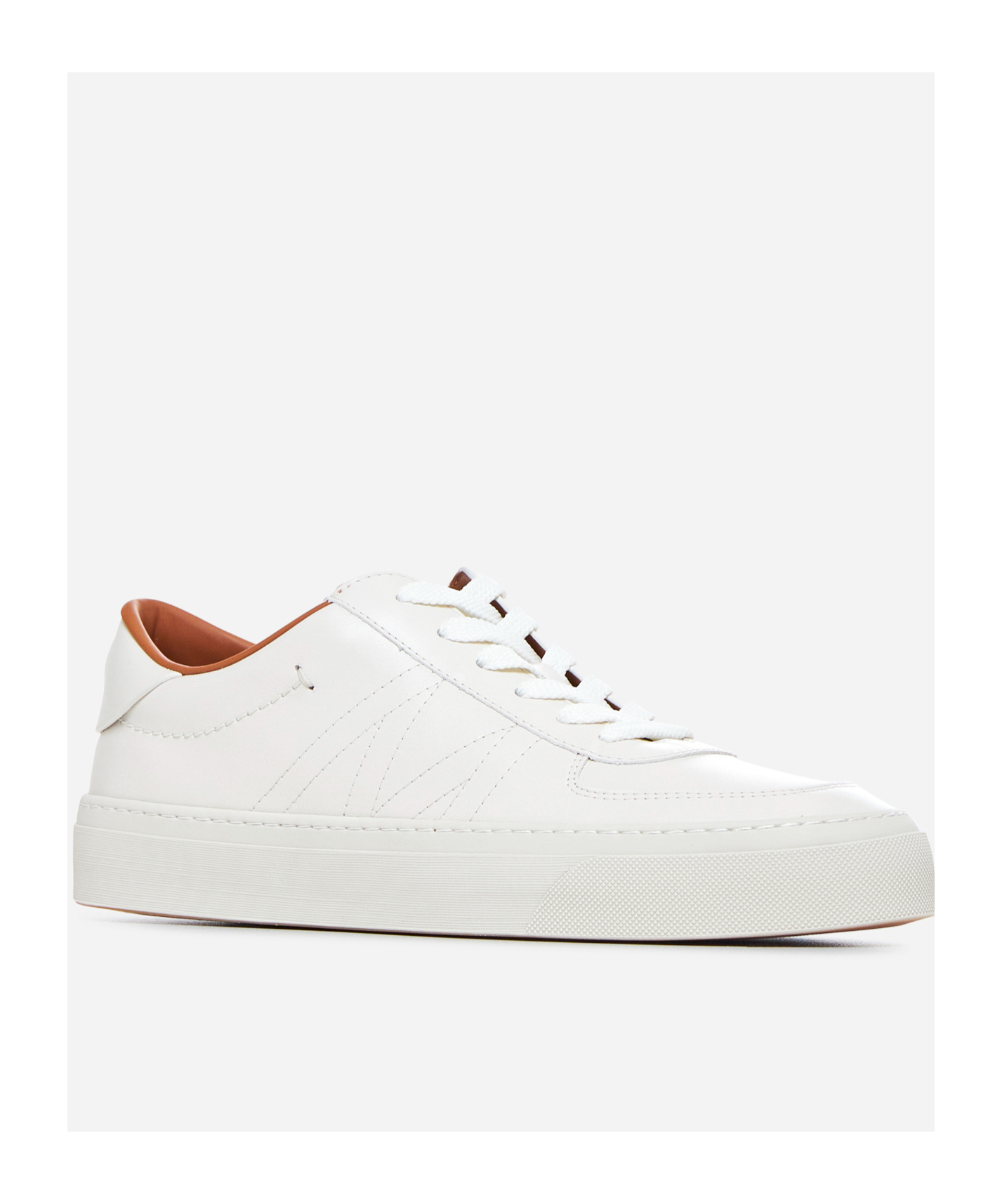 Moncler Monclub Classic Sneakers Crafted With White Smooth Leather In White