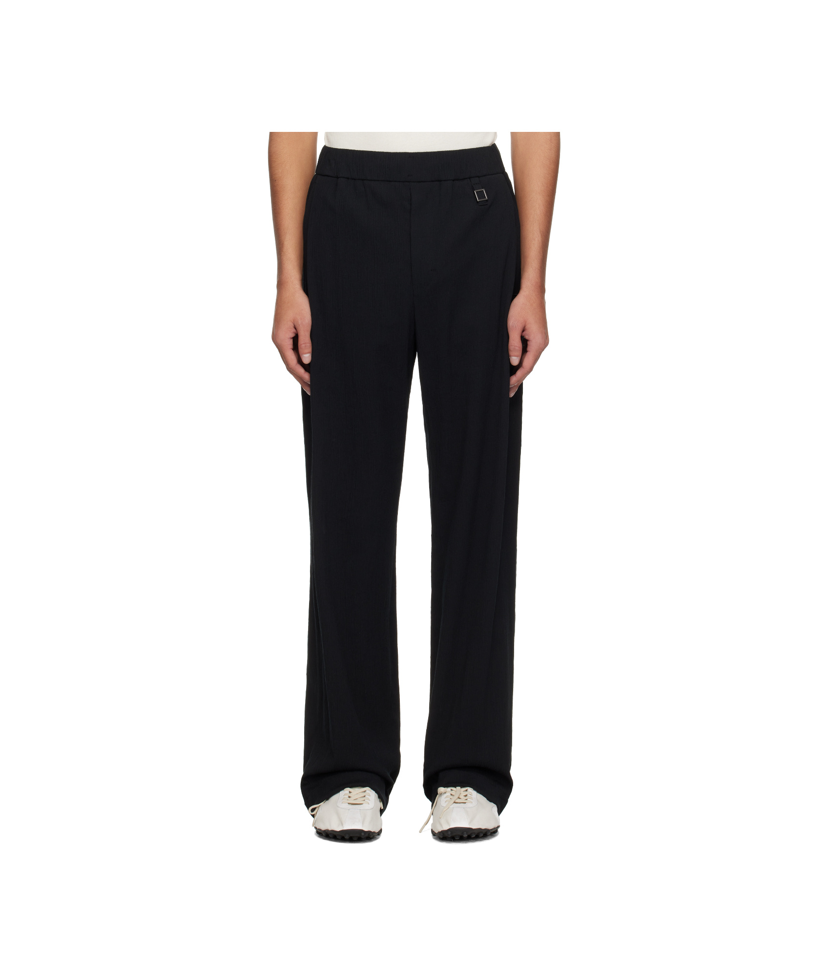 Wooyoungmi Black Crinkled Trousers