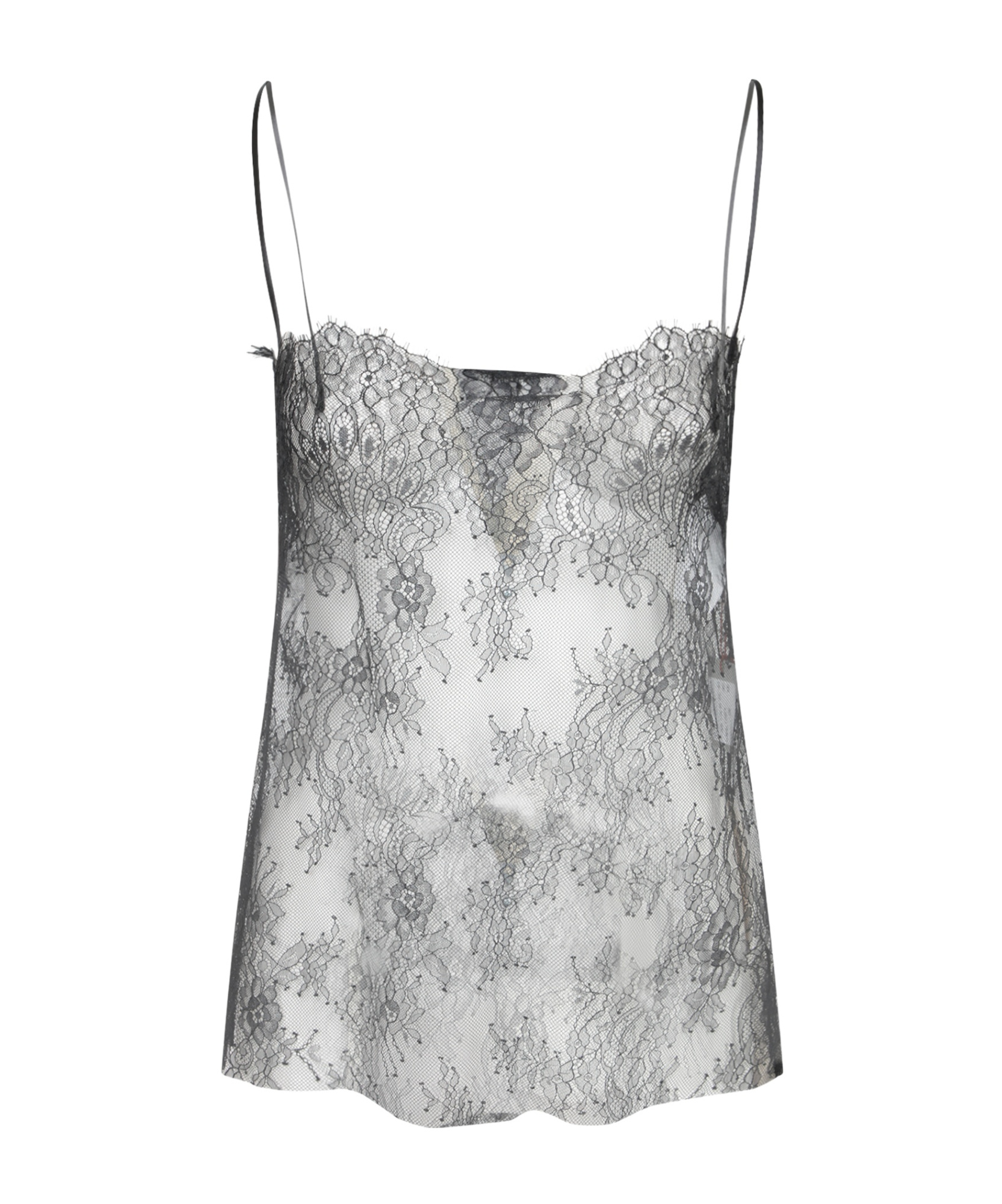 Alberta Ferretti Sleeveless Lace Top In Black