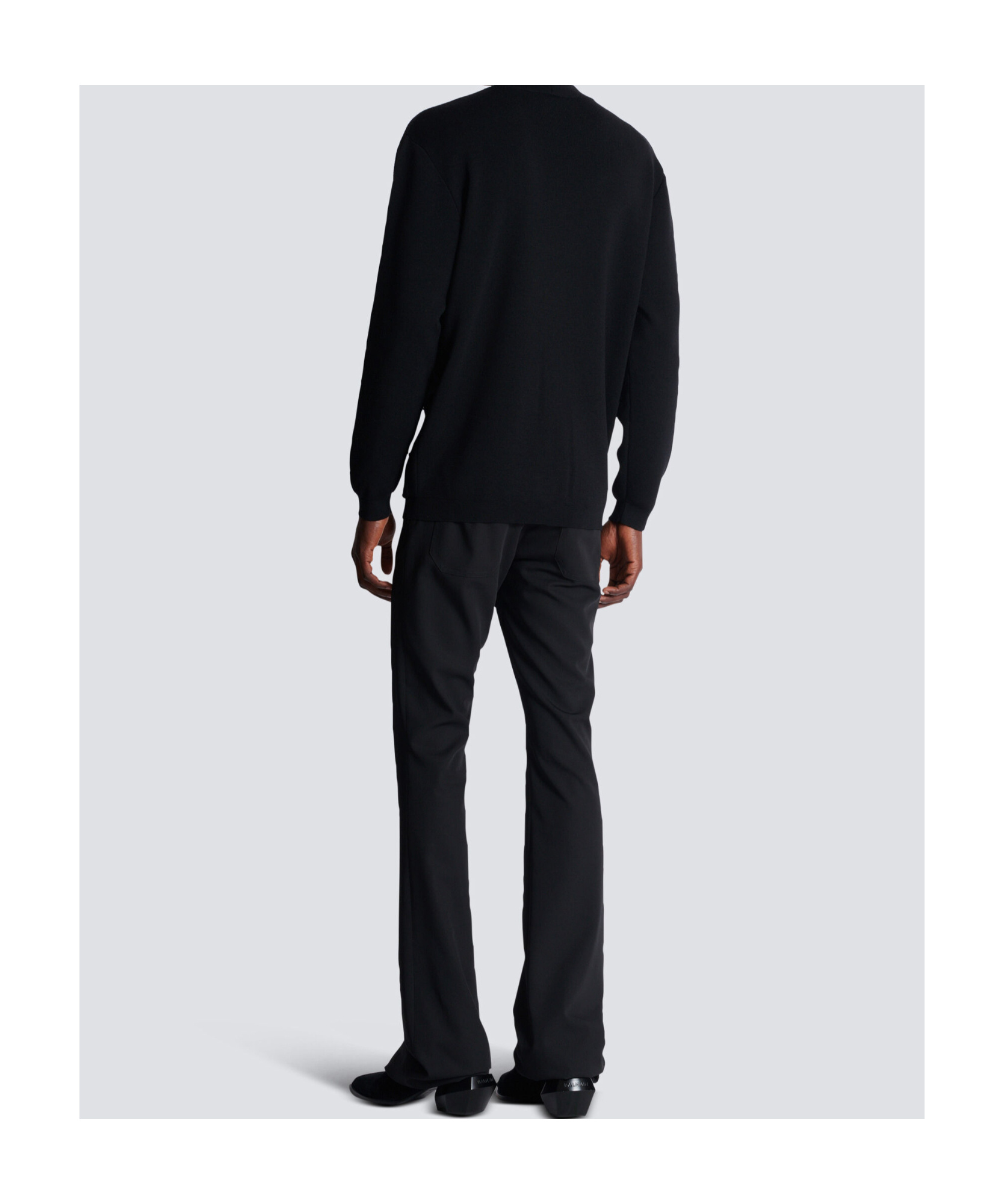 Shop Balmain Knit Cardigan With Embroidered Patch In Black