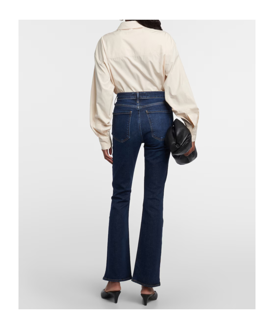 Agolde Nico Boot High-waisted Denim Trousers In Black