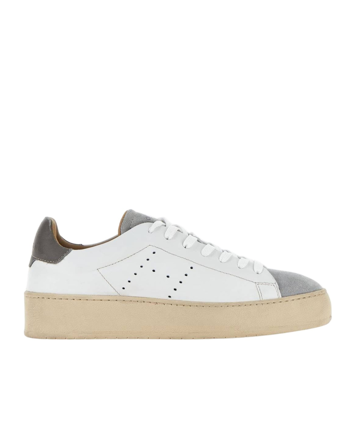 Hogan H672 Round Toe Lace-up Sneakers In White