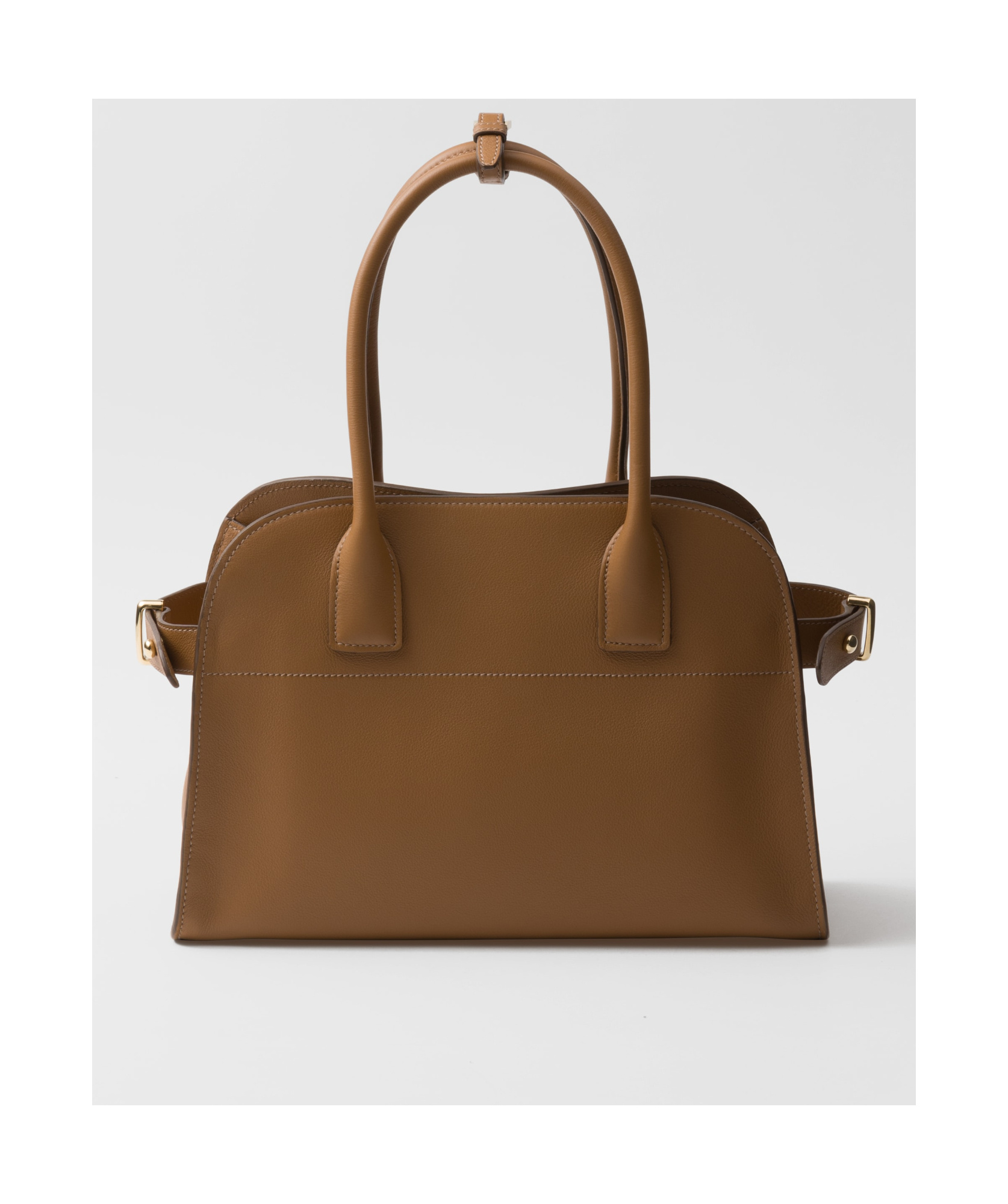 Prada Medium Leather Tote Bag In Brown