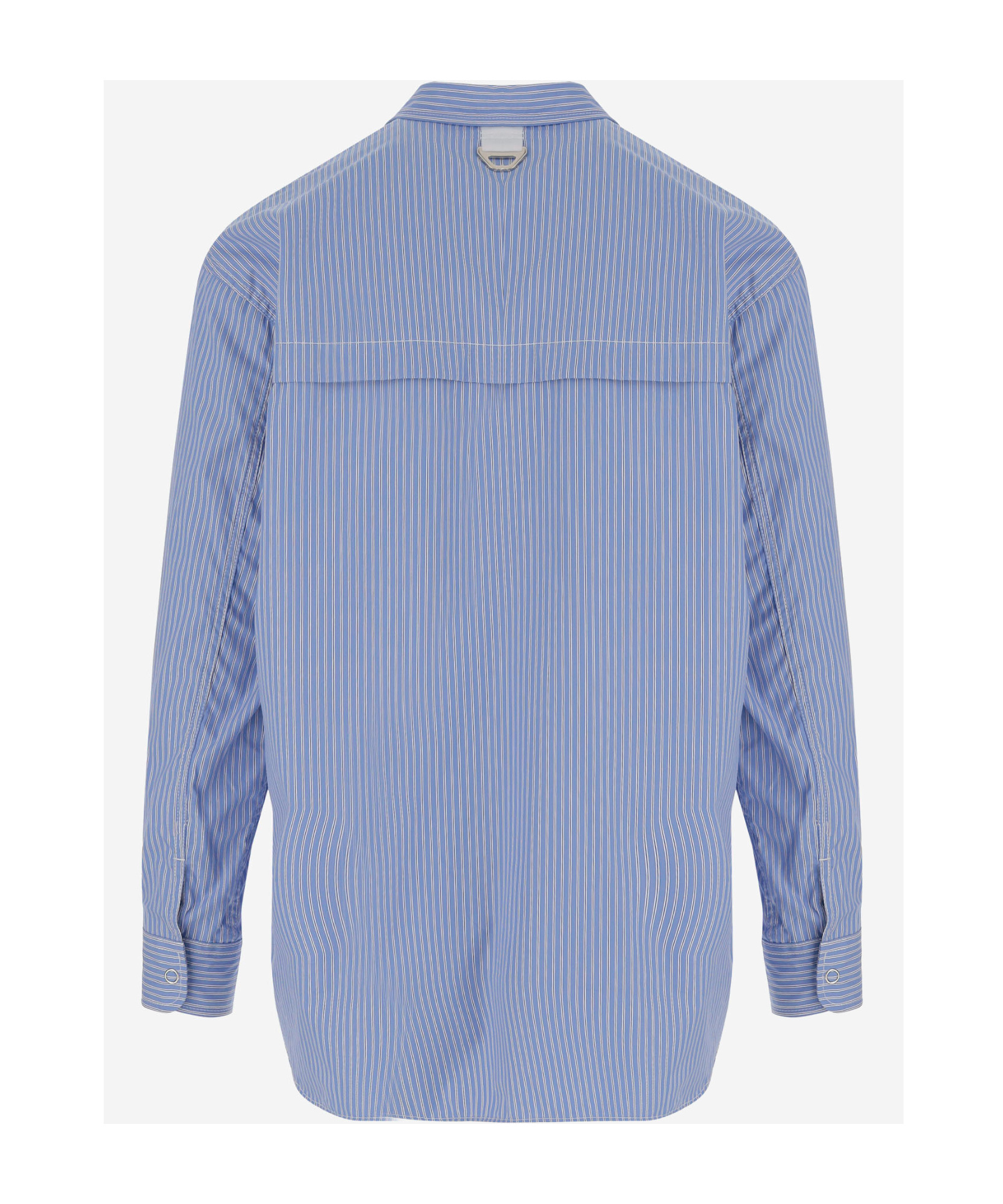 Comme Des Garçons Cotton Shirt With Striped Pattern In Blue