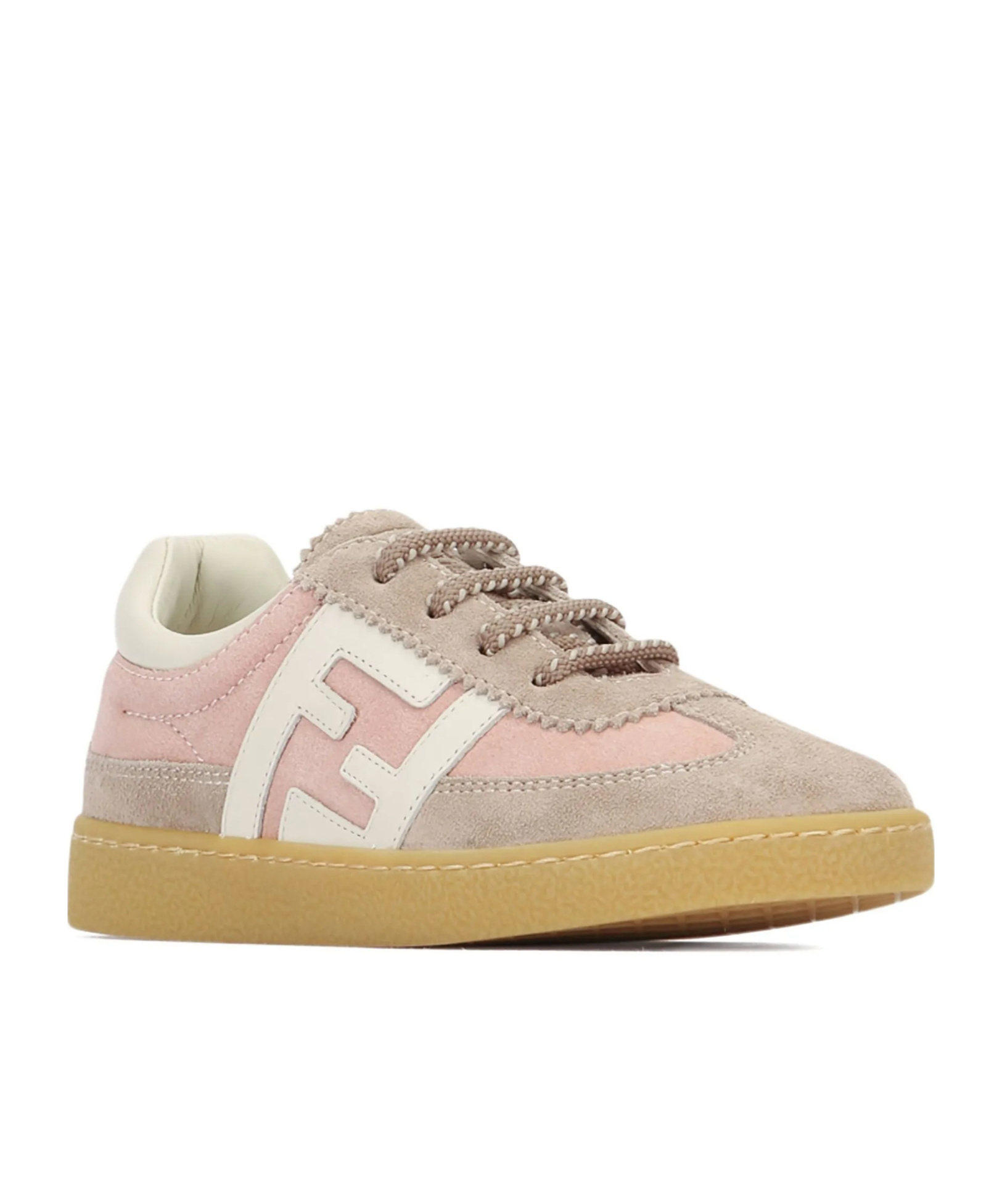 Fendi Suede Leather Trainers In Multi