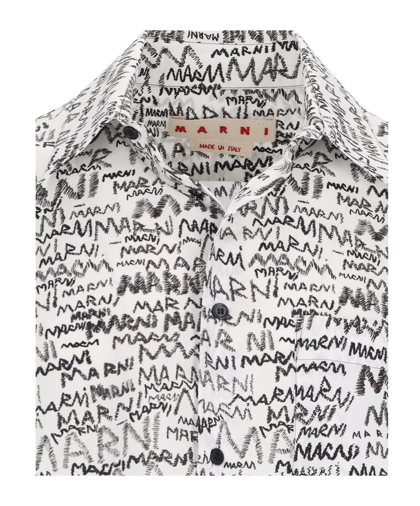 Shop Marni Logo-scribble Shirt In White