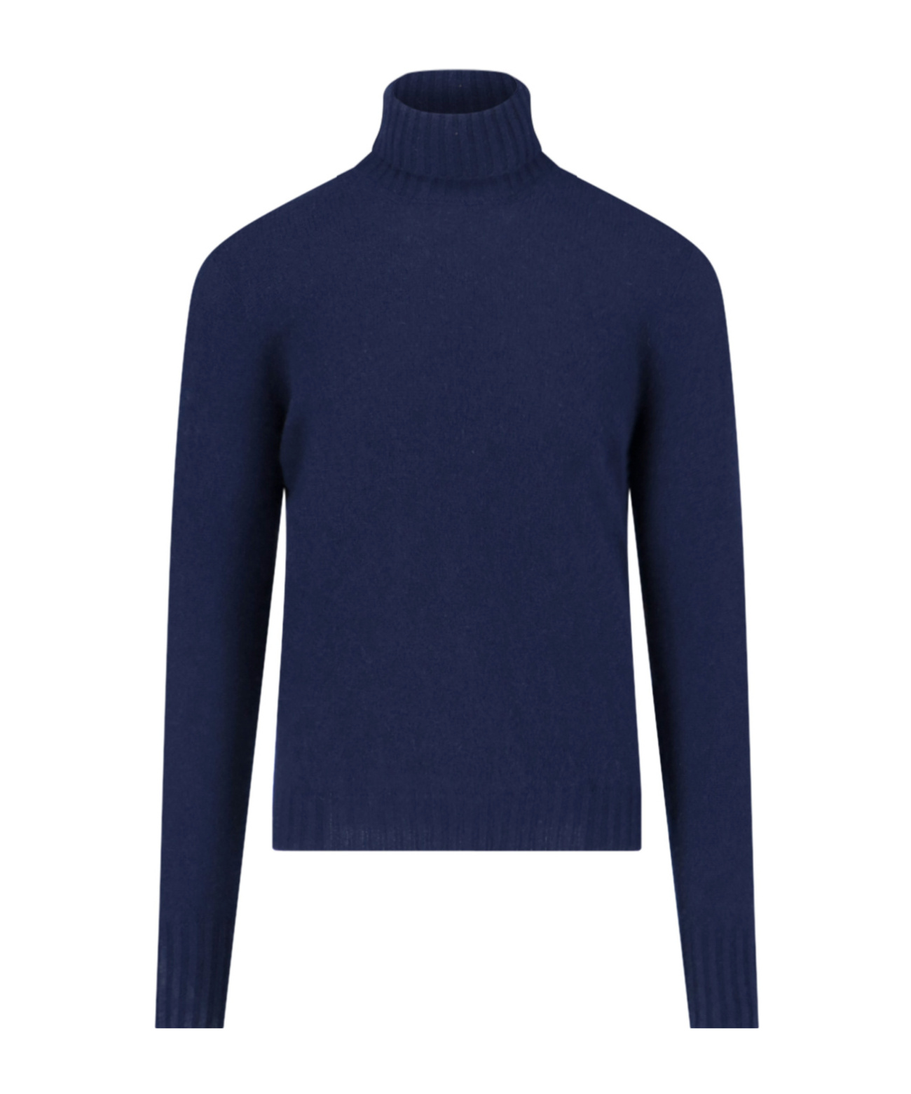 Drumohr Turtleneck Sweater In Blue Wool Navy Tones In Blue