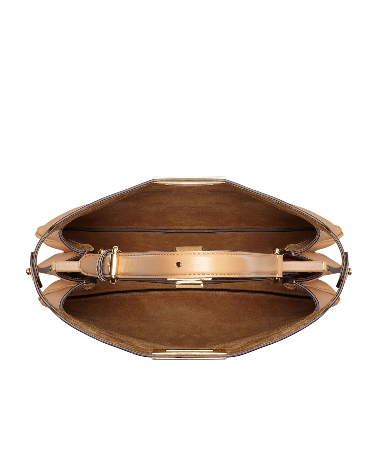 Fendi Signature Medium Peekaboo Soft Bag In Cappuccino Color