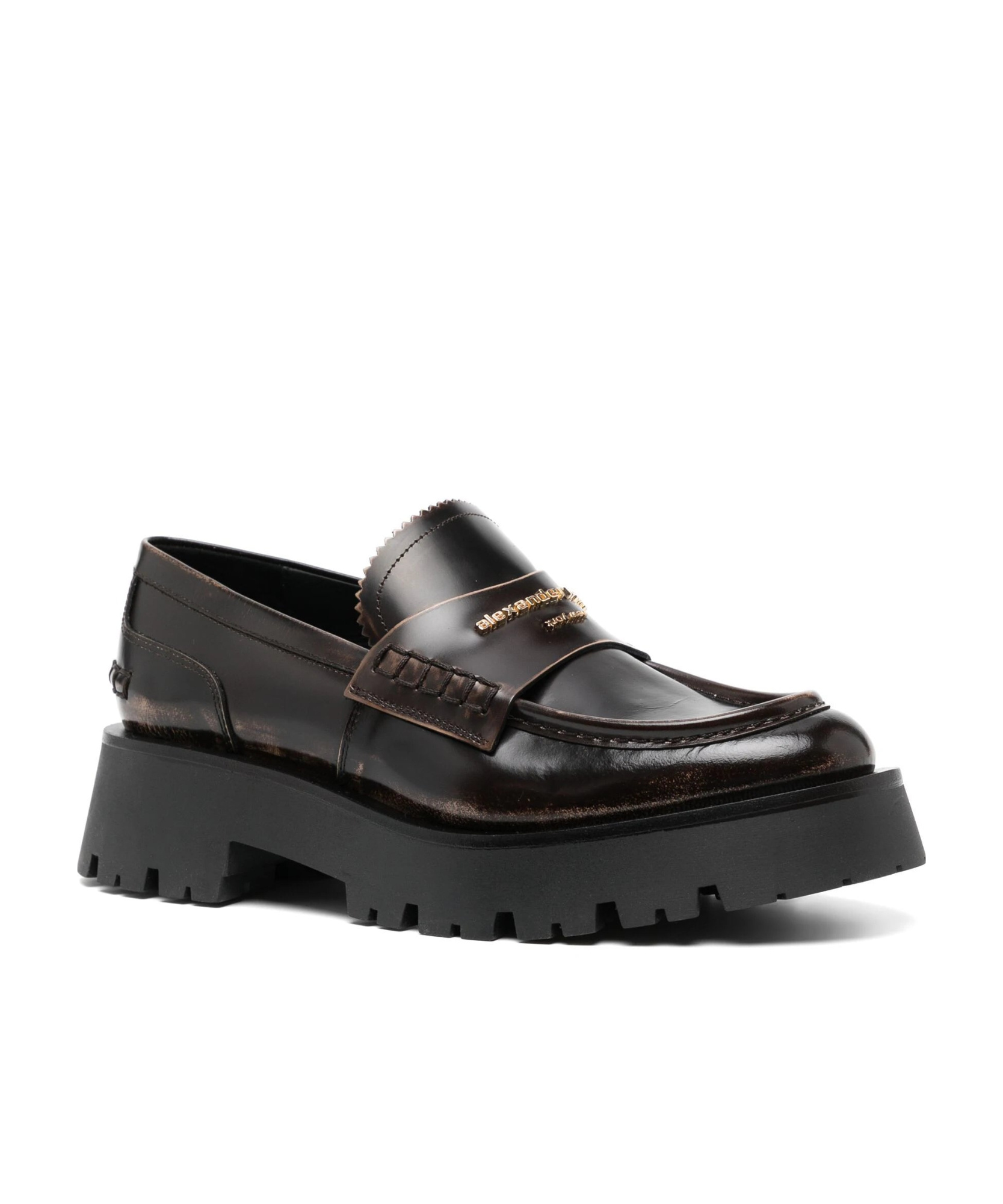 Alexander Wang Carter 45mm Mid-heel Leather Loafers In Black