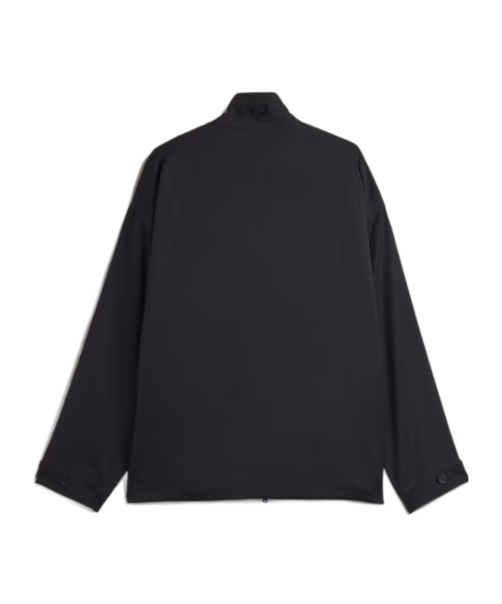 Y-3 Rayon Twill Zip Top In Black