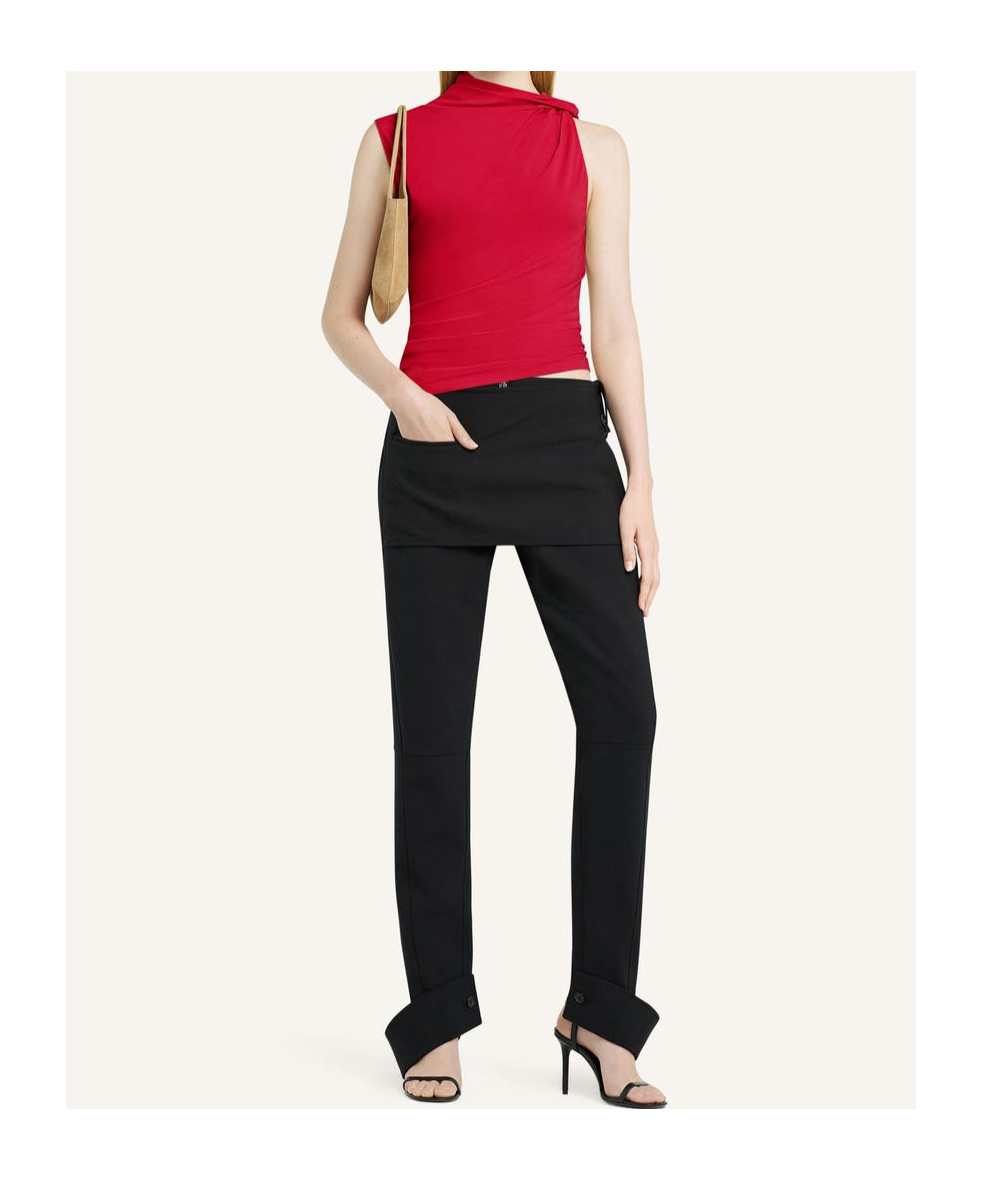 Courrèges Asymmetric Jersey Top In Red
