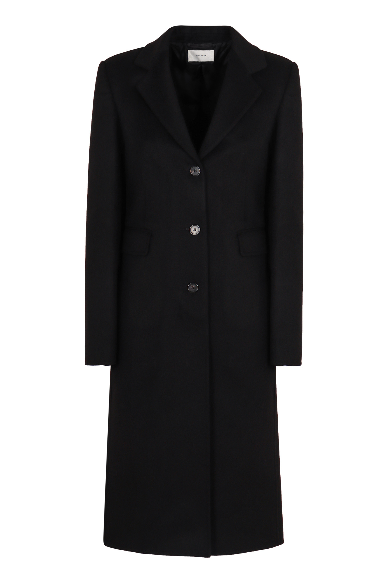 The Row Long Single-breasted Coat In Black