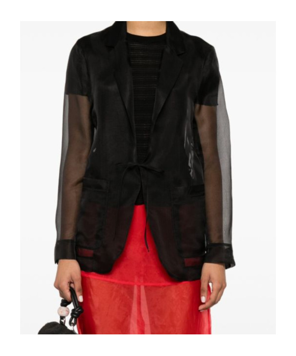 Shop Forte Forte Silk Blazer In Black