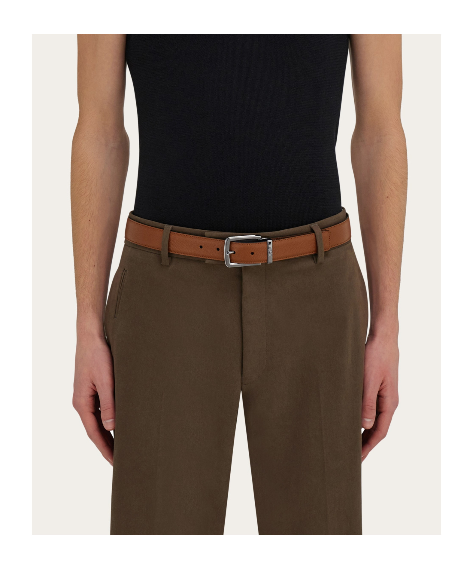 Ferragamo Reversible And Adjustable Belt In Brown