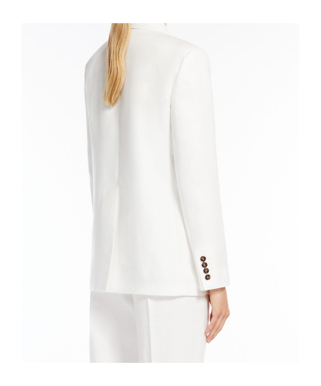 Max Mara Long-sleeved Suit Coat In White