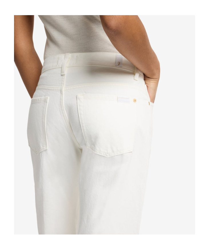 7 For All Mankind Slim Illusion Twisted Seam Spencer Flare In White