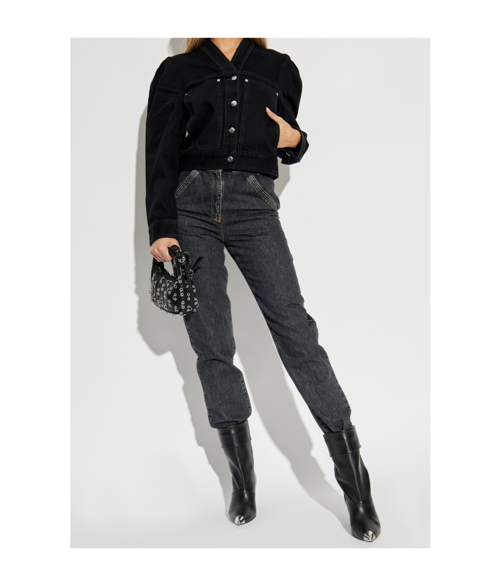 Iro Multi-pocket Denim Trousers In Black