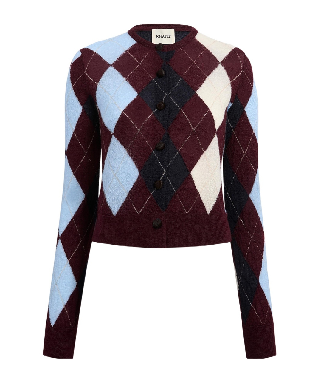 Khaite Charli Argyle-button Cardigan In Multi