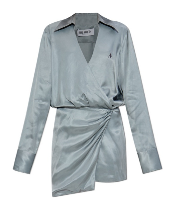 Attico Grey Mini Dress In Gray