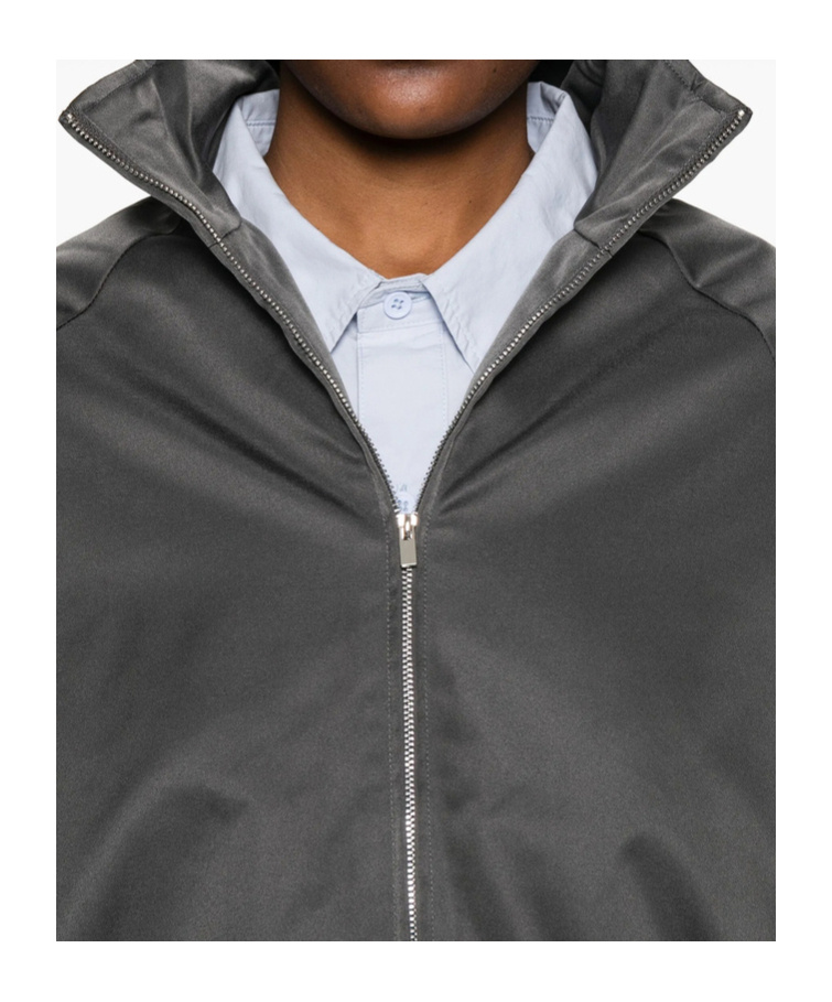 The Frankie Shop Stand Collar Casual Jacket In Gray