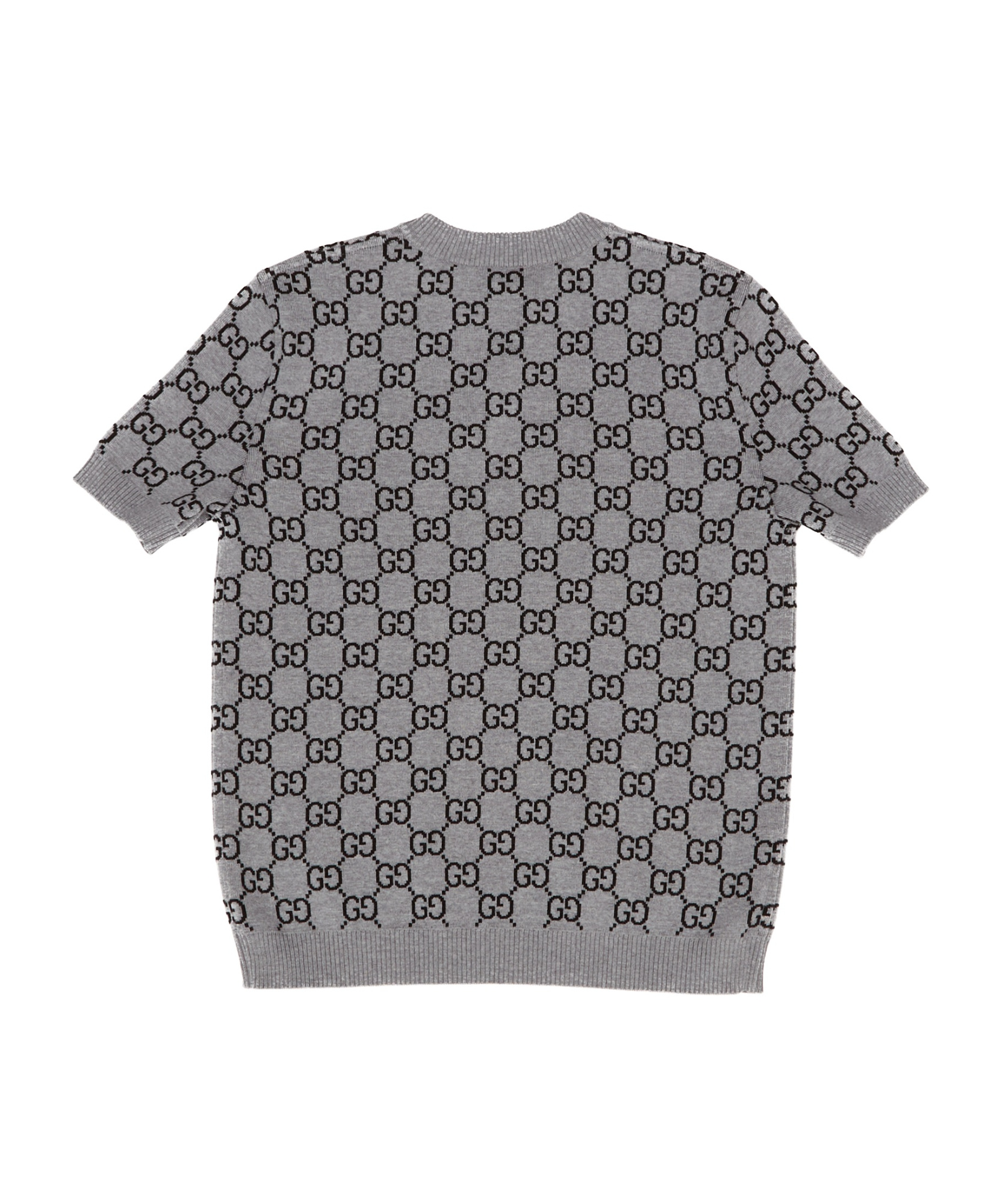 Gucci Women Gg Allover Reverible Short Sleeves Pull In Gray