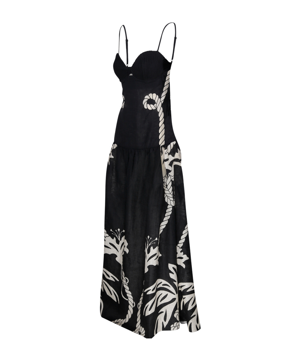 Shop Johanna Ortiz Enlightened Sailor Maxi Dress In Black