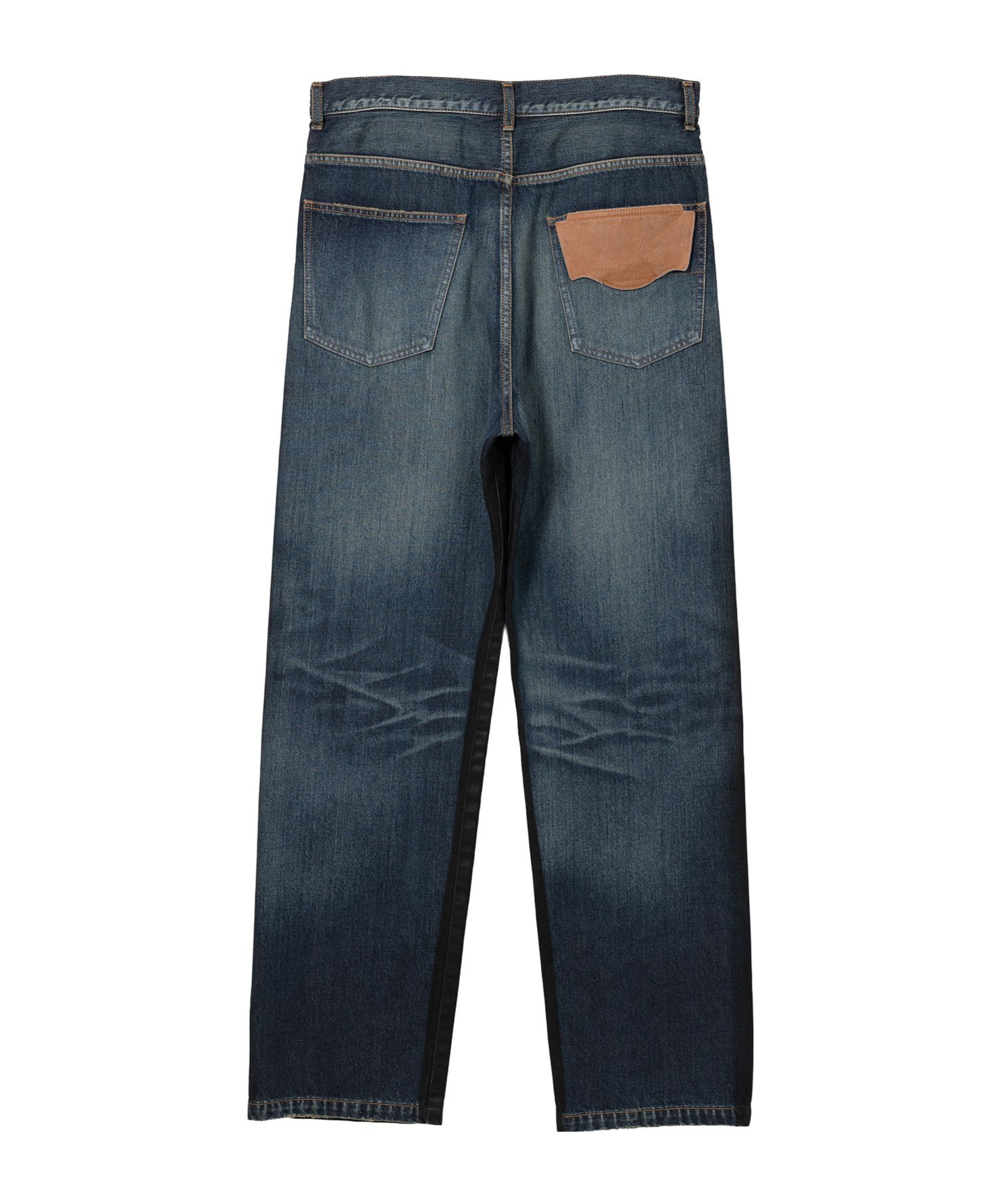 Miharayasuhiro Two-tone Coated Jeans In Black