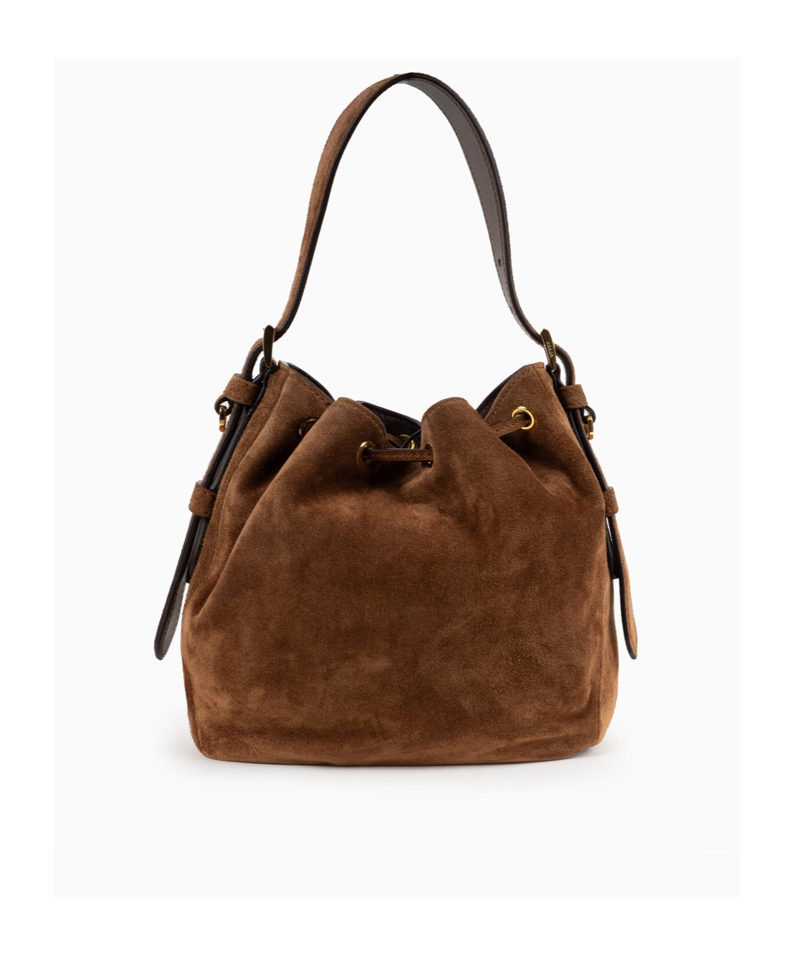 Prada Drawstring Shoulder Bag In Brown