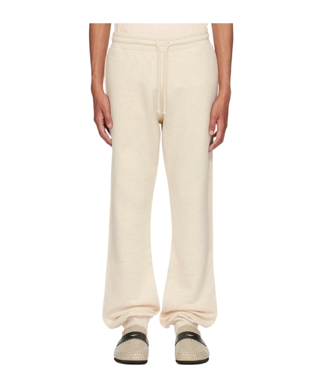 Jw Anderson Off-white Drawstring Sweatpants In Nude