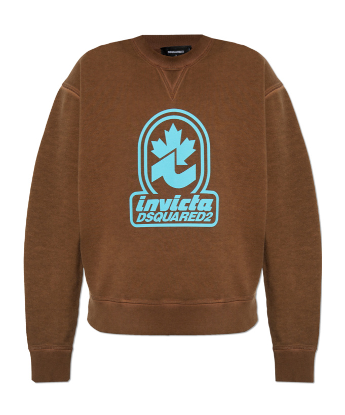 Dsquared2 Printed Sweatshirt In Brown