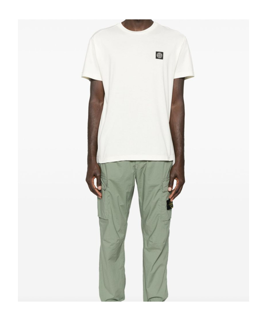 Stone Island Compass Patch Crewneck T-shirt In White