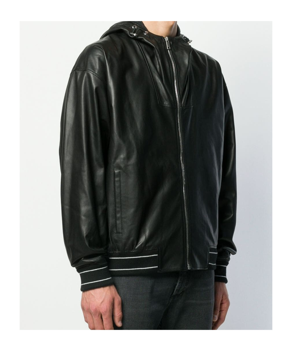 Givenchy Zippered Leather Jacket In Black