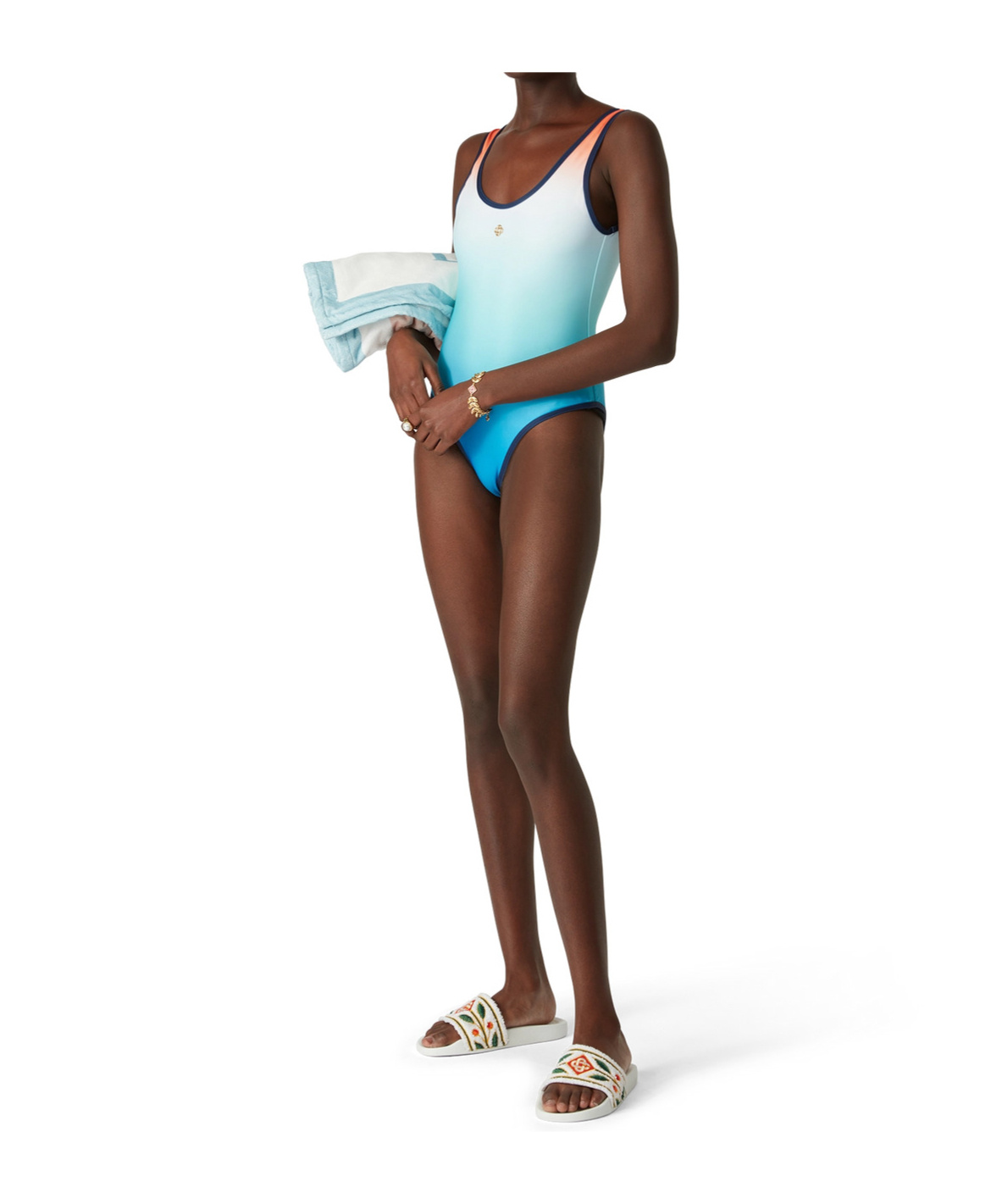 Casablanca Gradient One-piece Swimsuit In Blue