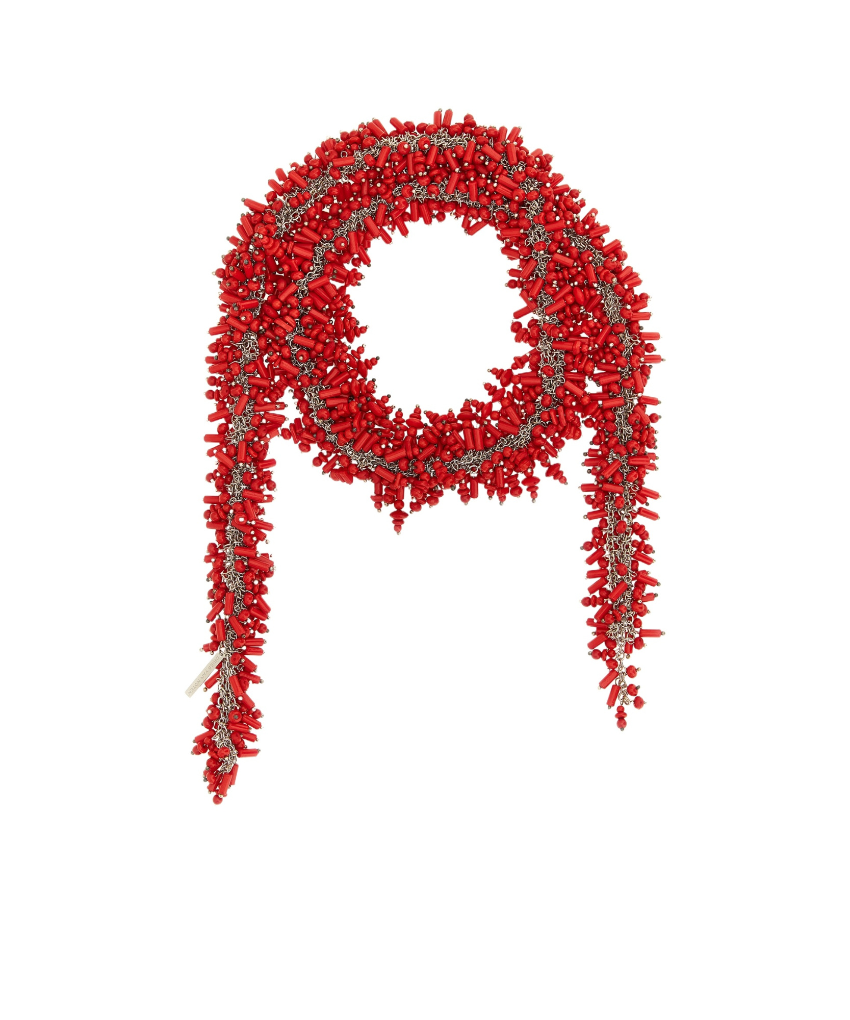 Dries Van Noten Layered Beaded Necklace With Silver Chain