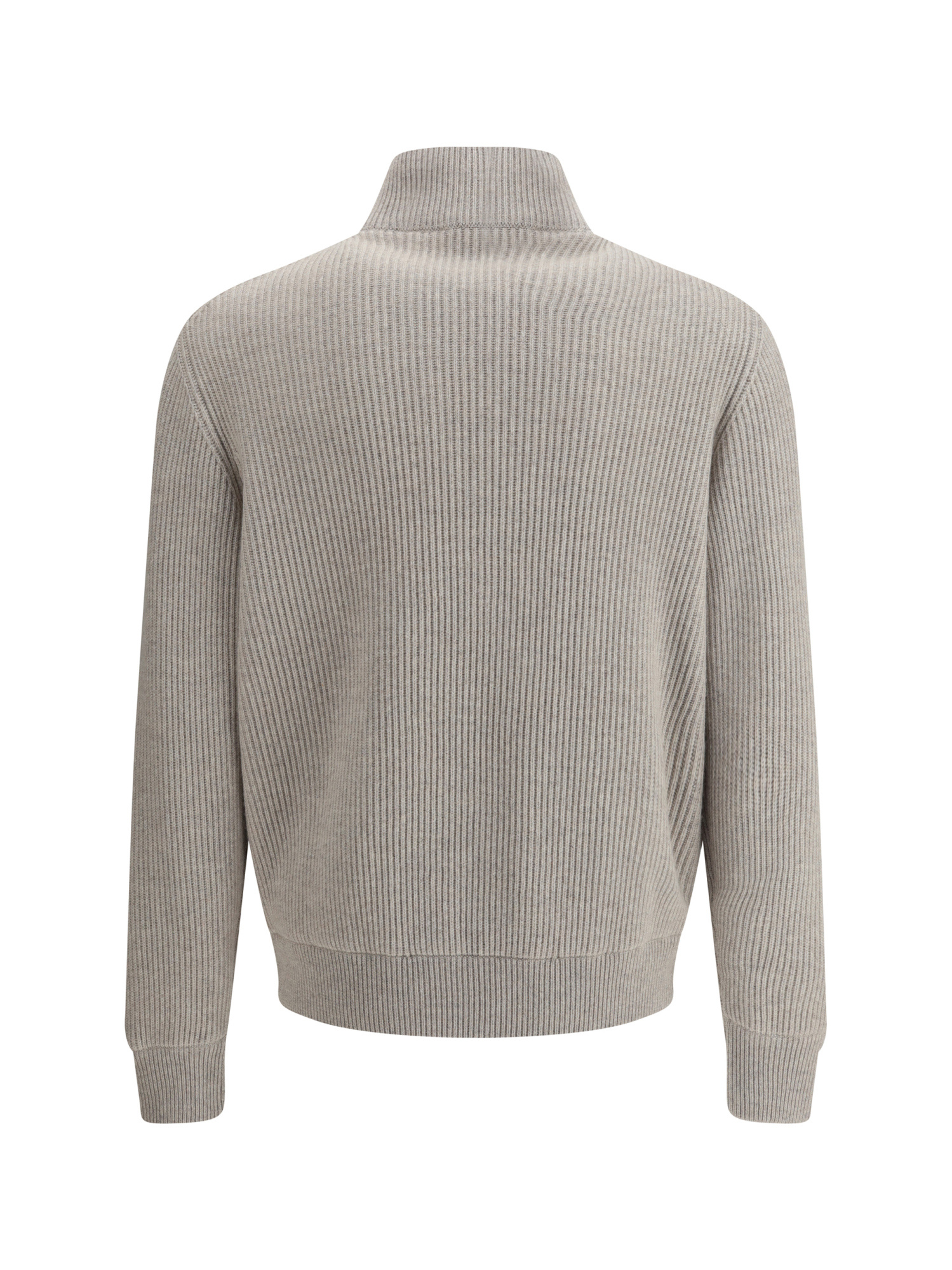 Brunello Cucinelli Grey Suede And Knit Bomber Jacket In Gray