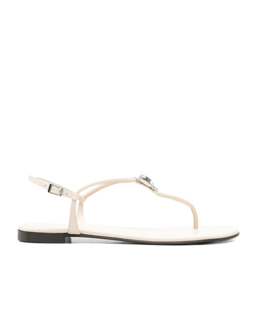 Giuseppe Zanotti Round-toe Flat Sandals In Neutral