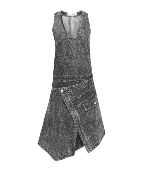 Jw Anderson Wrap Front Sleeveless Dress In Gray