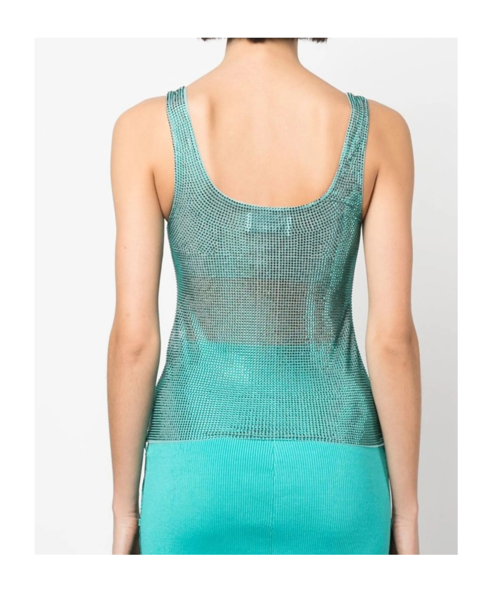 Giuseppe Di Morabito Embellished Scoop Neck Sleeveless Fitted Top In Green