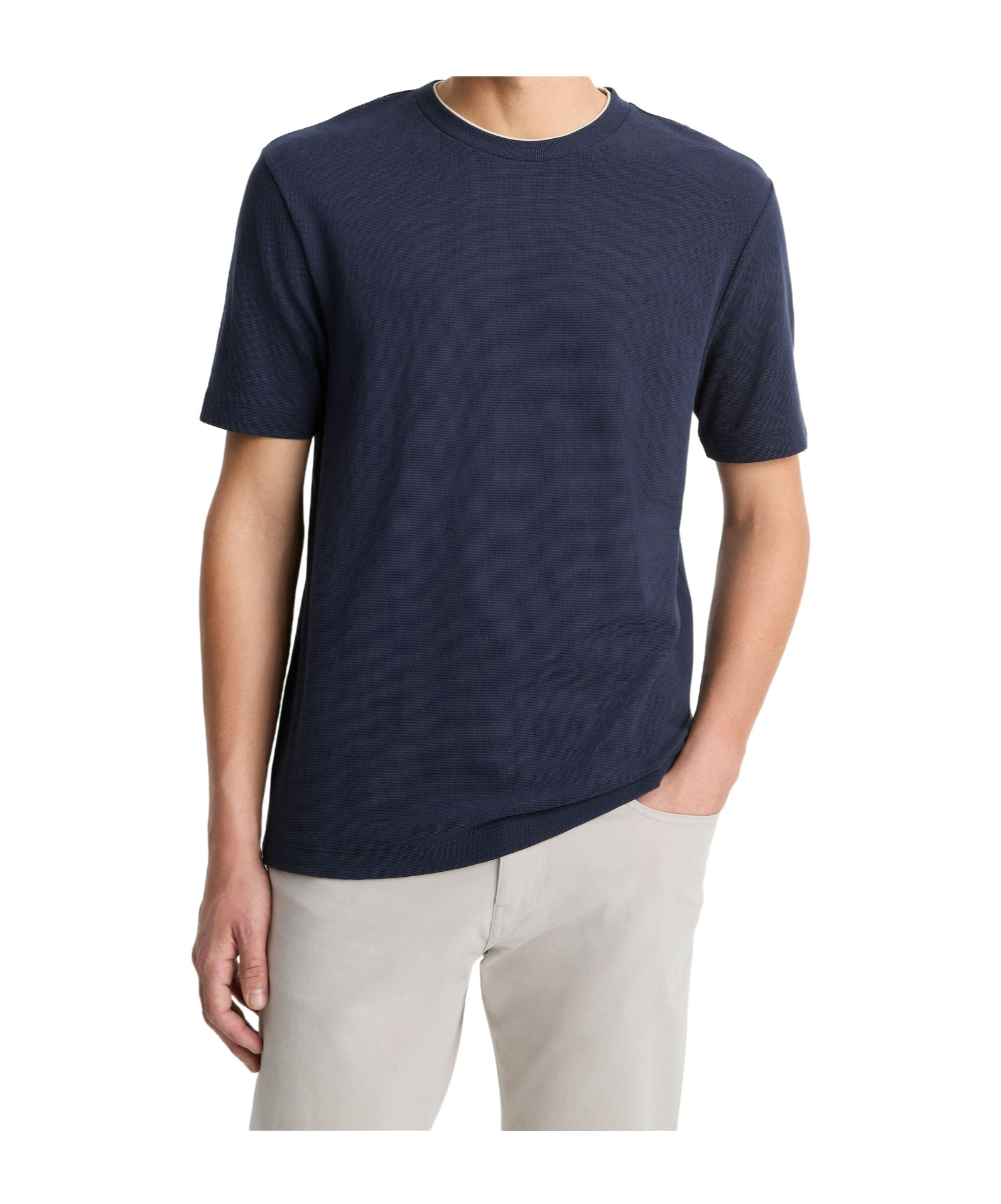 Vince Double Neckline Pima Cotton T-shirt
