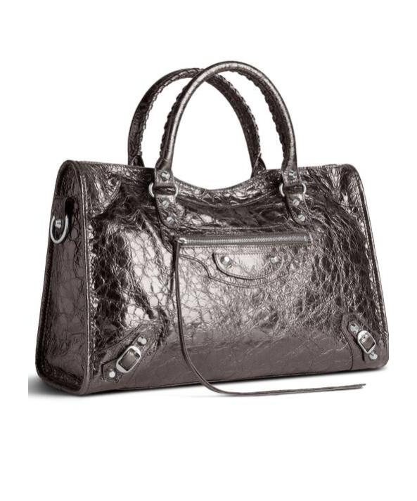 Balenciaga Le City Medium Top Handle Bag In Steel Gray