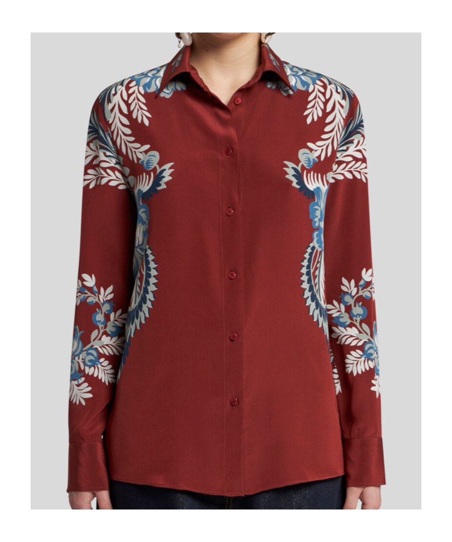 Shop Etro Long-sleeved Shirt In Red