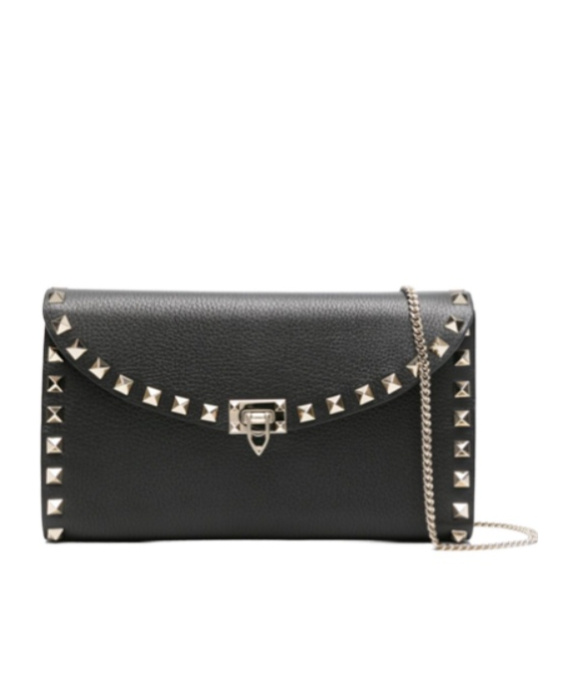 Valentino Garavani Women Leather Rockstud Mini Bag With Strap In Black