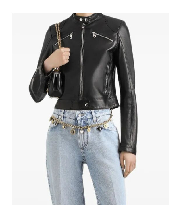 Dolce & Gabbana Biker-style Leather Jacket In Black