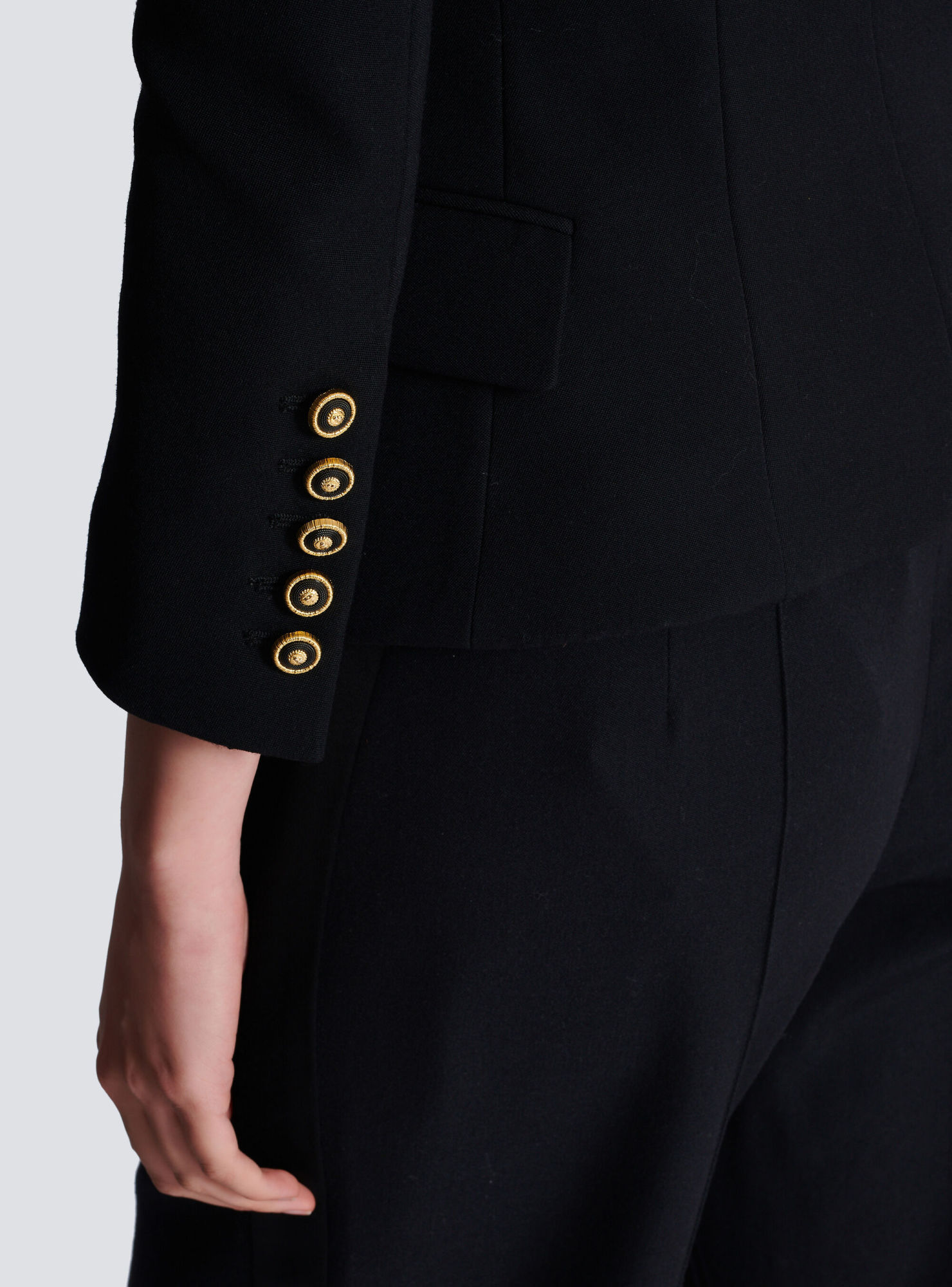 Balmain Grain De Poudre 1-button Jacket In Black