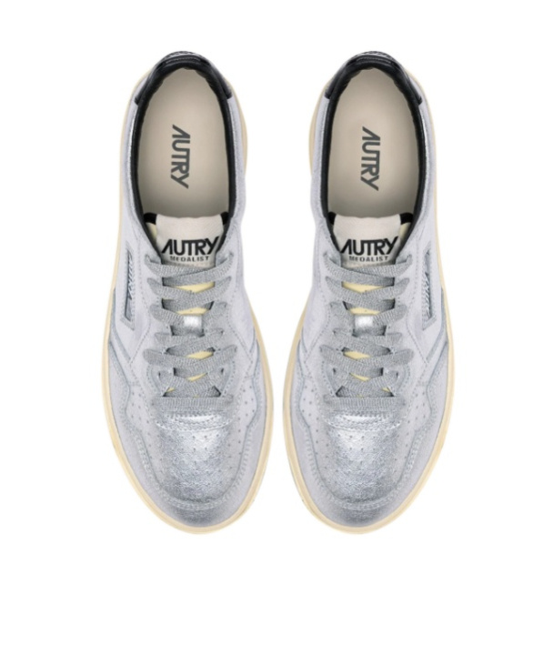 Autry Medalist Lace-up Sneakers In Metallic