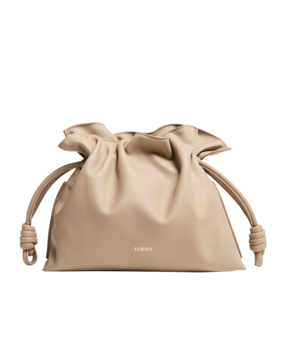 Loewe Medium Flamenco Clutch In Nappa Calfskin In Beige